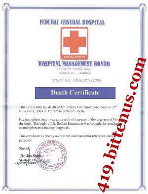 Death sertificate